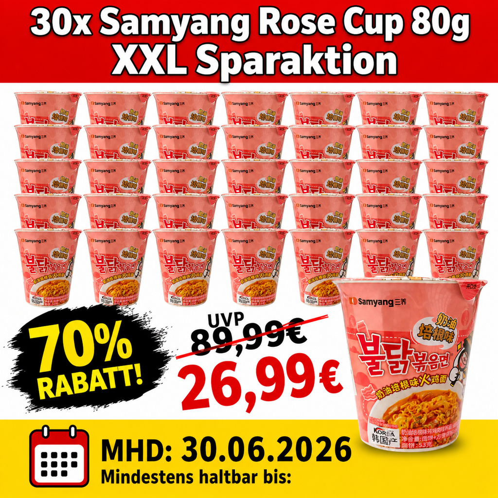 30x Samyang Rose Cup 80g MHD 30.06.2026