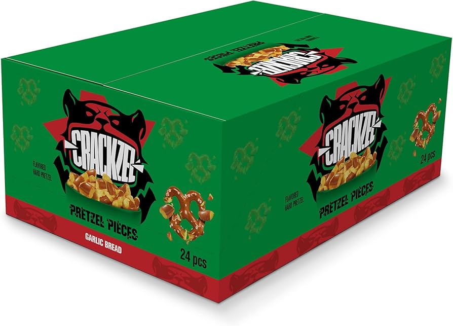 24x Crackzel Garlic Bread Pretzel Pieces 85g MHD 30.04.2026