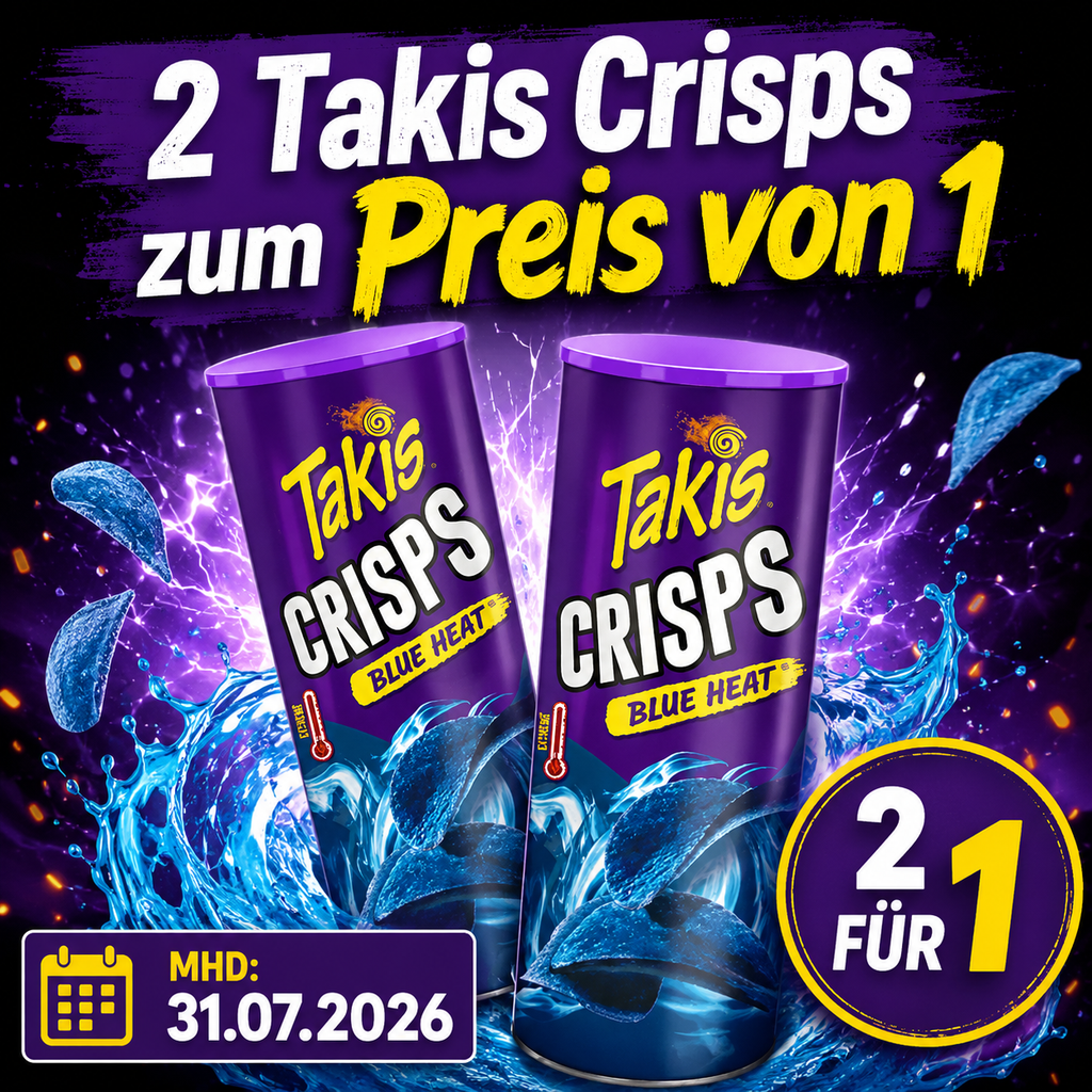 2x Takis Crisps Blue Heat Angebot MHD 31.07.2026