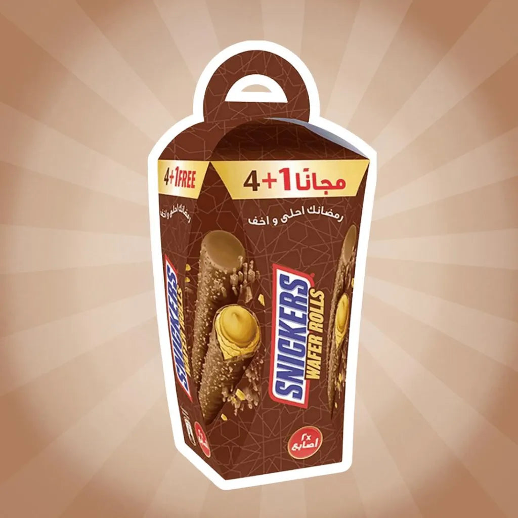 4+1 Gratis Snickers Wafer Rolls 120g MHD 01.08.2026