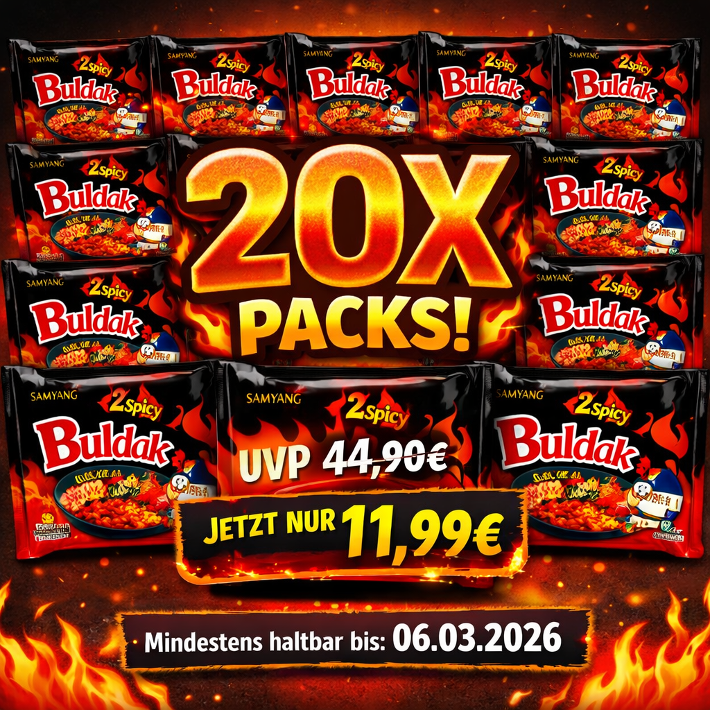 20er Pack Samyang Hot Chicken Buldak Ramen Flavor (20x140g) MHD 06.03.2026