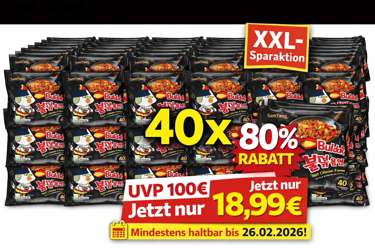 40x Samyang Buldak Hot Chicken 140g ( 5600g)