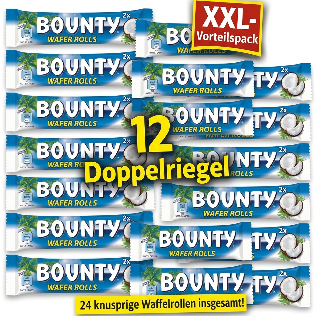 12x Wafer Rolls 23g Snickers oder Bounty