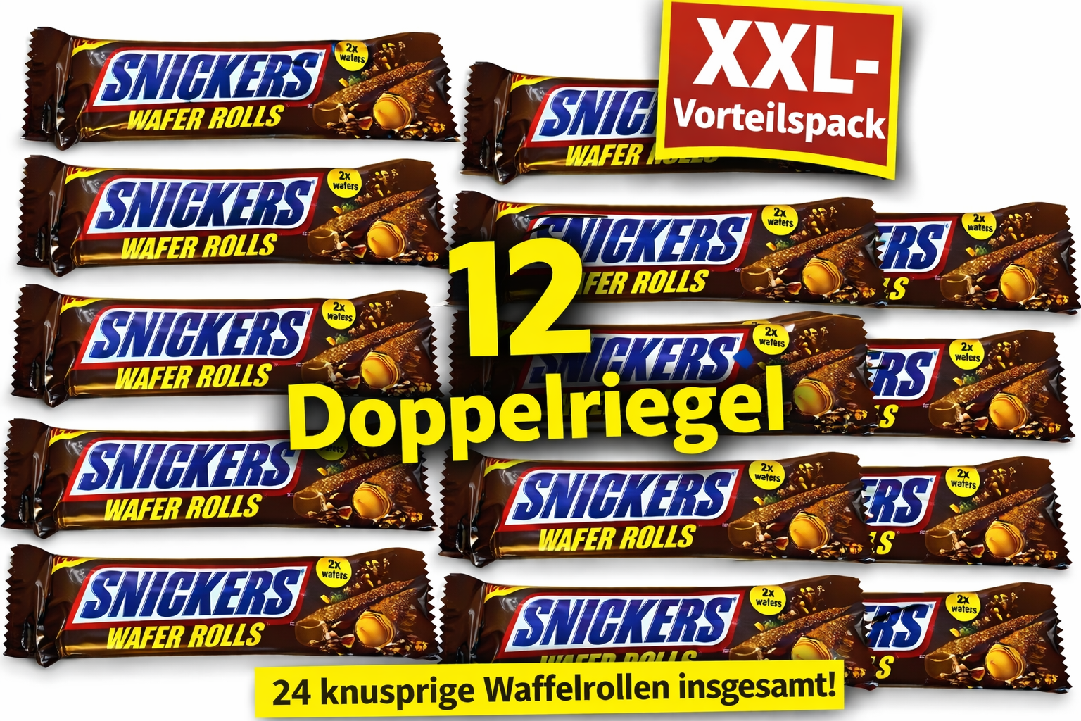 12x Snickers Wafer Rolls 23g
