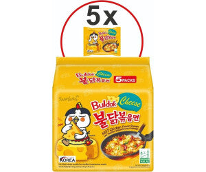 Samyang Hot Chicken Buldak Ramen Cheese Flavor (5x140g) MHD 15.12.2025